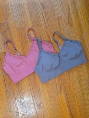 Lululemon 2 ebb to street Bralettes Size 10 Pink & Gray (No Pads)